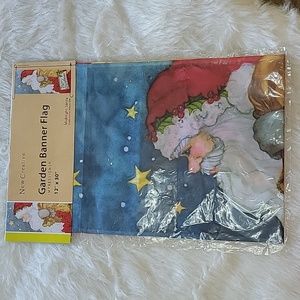 NEW CREATIVE NeW Christmas Midnight Santa‎ Christmas Holiday Garden Flag Banner